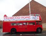 Trump Go Home bus hits Salford